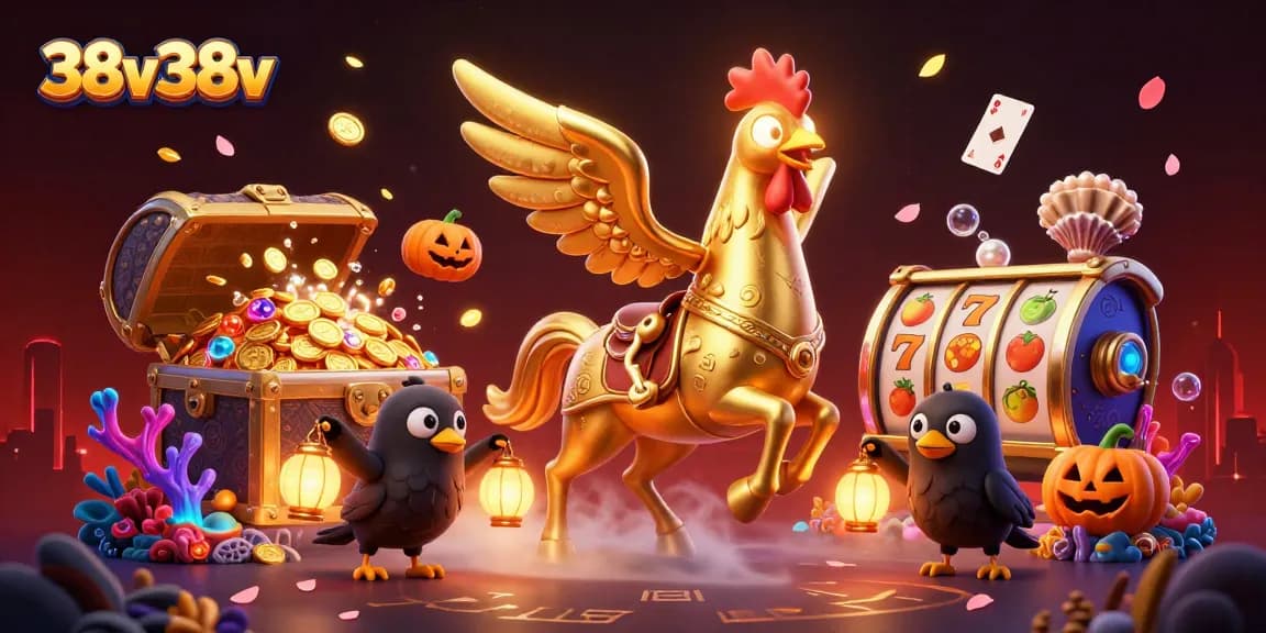 Experience the thrill of 38v38v in a magical casino scene with unique characters.