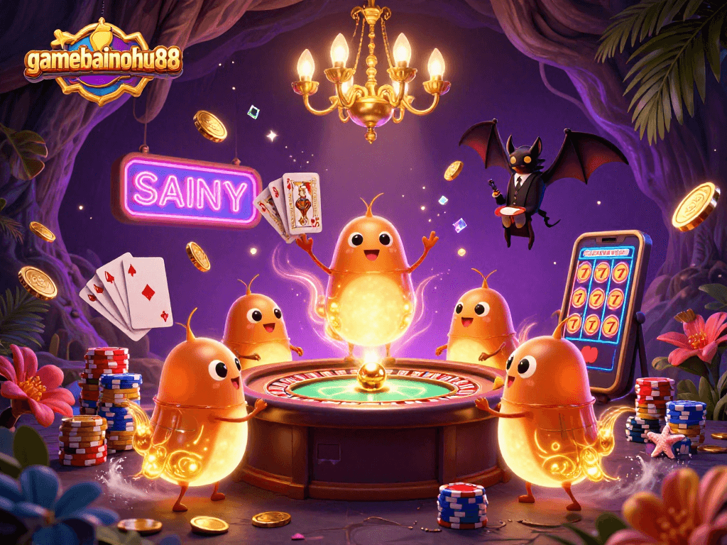 Experience the thrilling lighting magic at gamebainohu88's cave casino with vibrant glowworms!