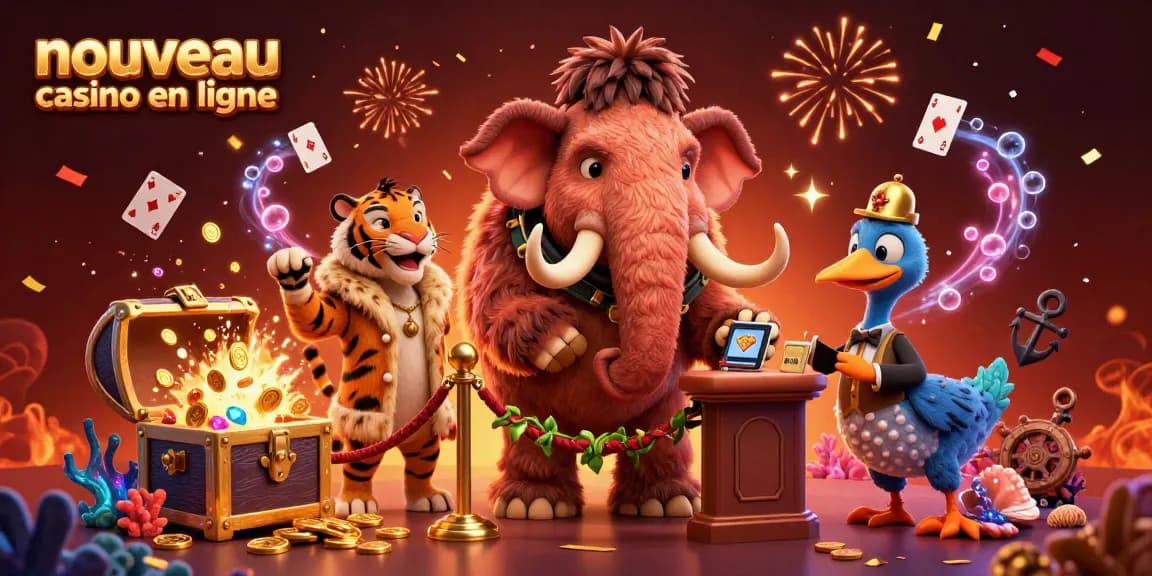 Vivez l'expérience d'un nouveau casino en ligne avec un bouncer mammouth, un VIP tigre, et un portier dodo surveillant à l'entrée.