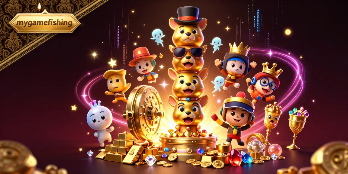 Catch casino excitement with mygamefishing in this vibrant 3D illustration featuring treasure and fun!