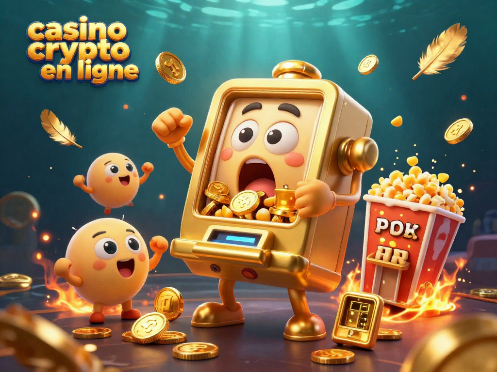 Profitez d'une expérience dynamique au casino crypto en ligne avec des machines à sous en or et des jetons.