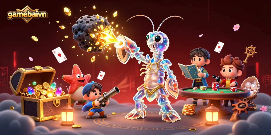 Win big at gamebaivn with a vibrant poker scene illustrated through fantasy elements.