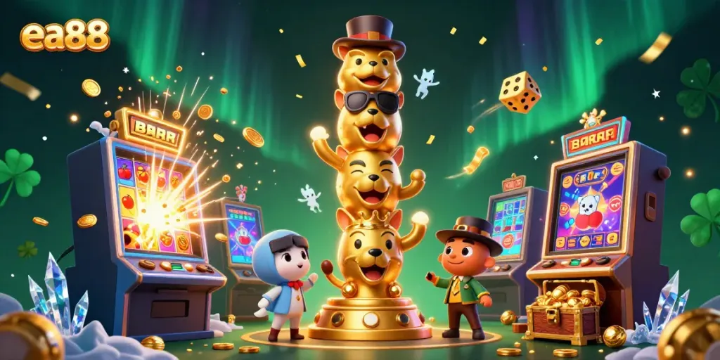 Trải nghiệm casino độc đáo với ea88 và các biểu tượng đánh bạc nổi bật, như máy đánh bạc nổ tung.