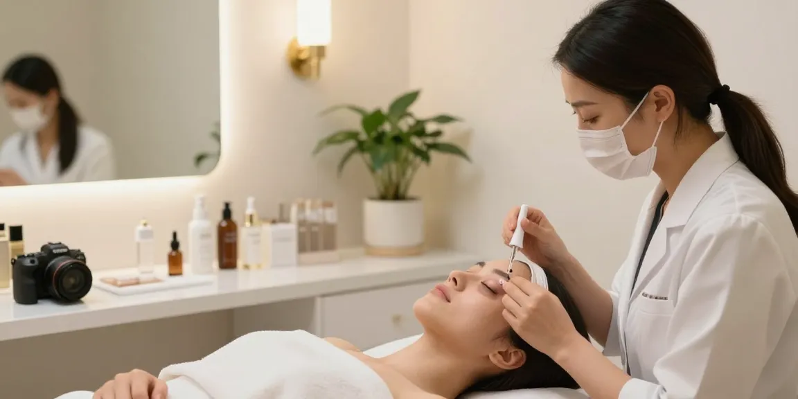 Augenringe entfernen in einem modernen Schönheitssalon mit sanfter Anwendung von Hyaluronsäure.