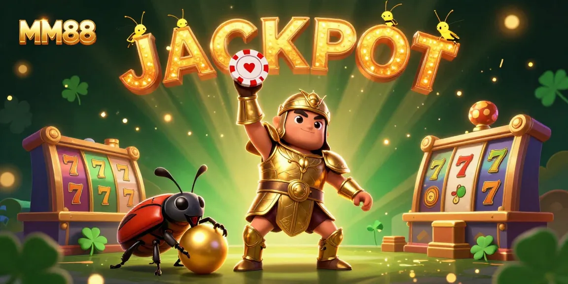 Engage with MM88's vibrant atmosphere while celebrating wins and jackpots in a colorful casino scene.