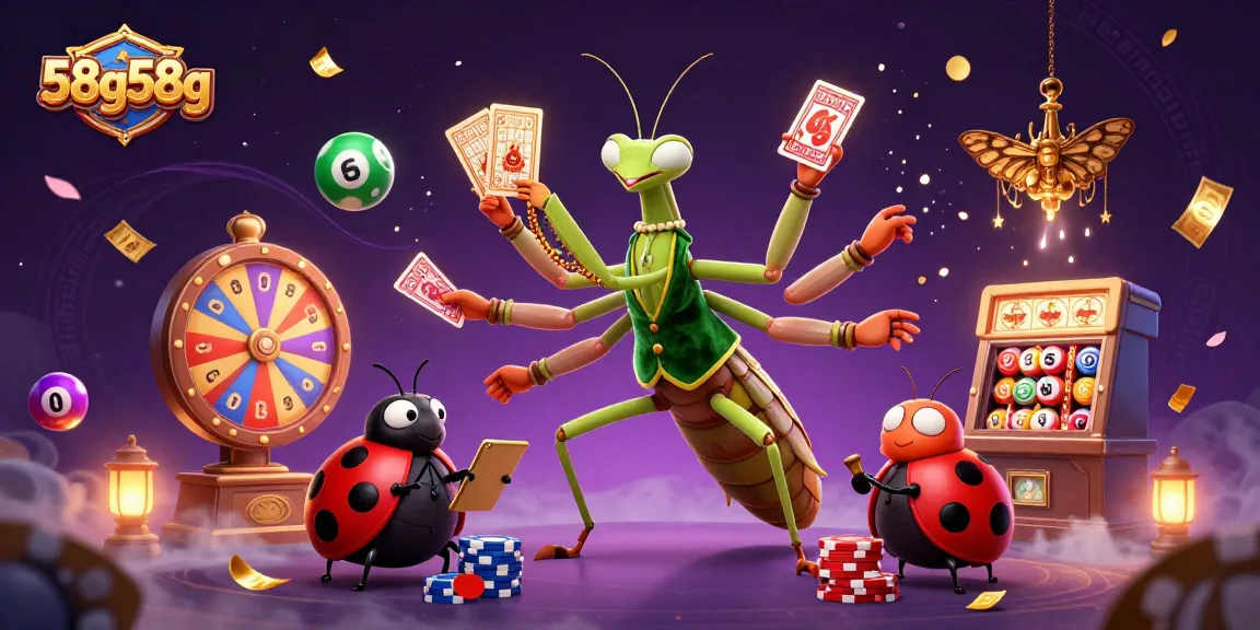 Experience the excitement of 58g58g with the lively animated casino illustration featuring engaging characters and vibrant game elements.