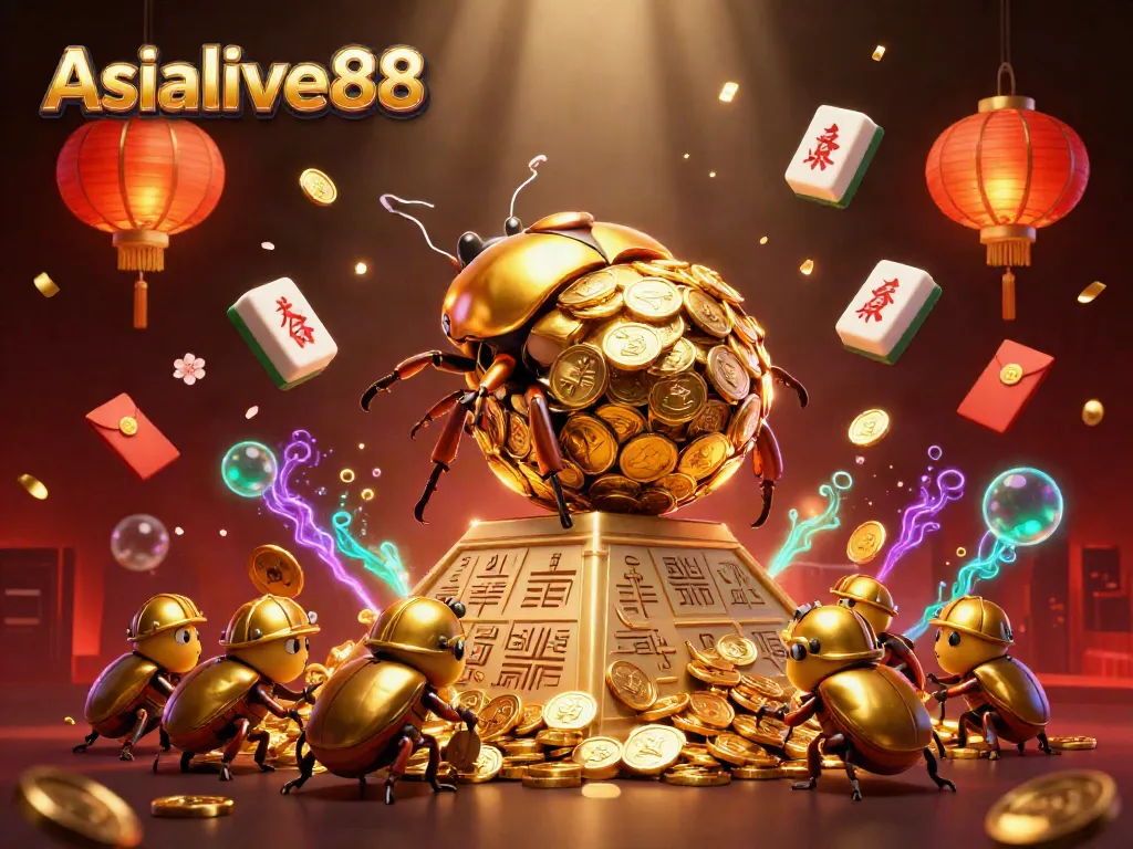 Experience the thrill of Asialive88 with vibrant 3D casino characters and gold elements.