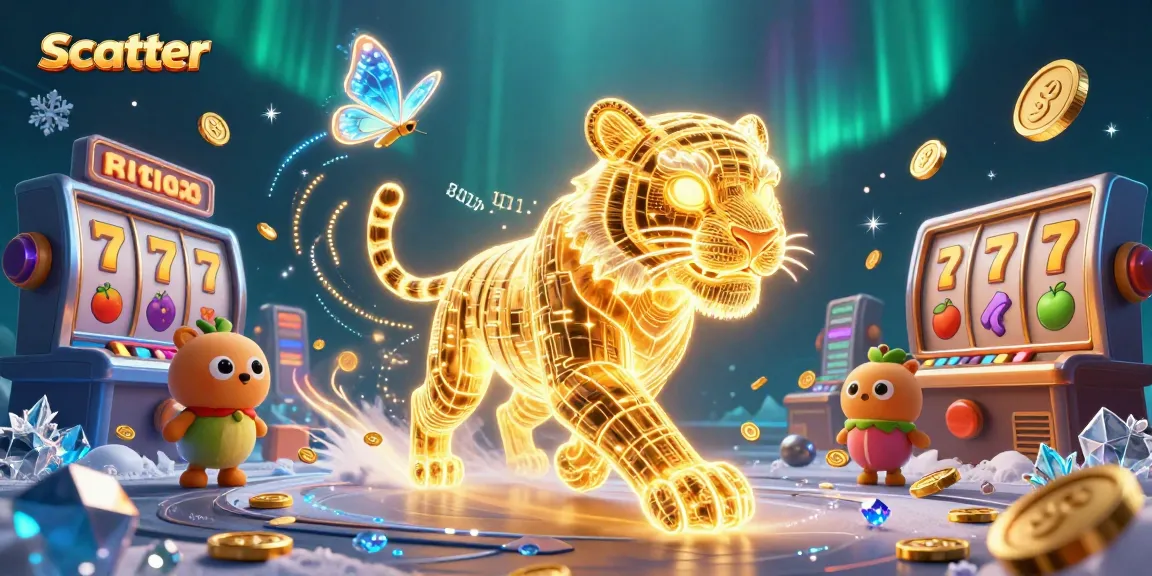 Experience the thrilling scatter action in this dynamic slot casino scene with vibrant game elements.