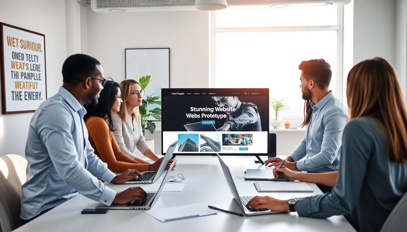 Engaged team at a website design agency Melbourne collaborating on innovative website designs.