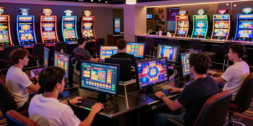 Players enjoying engaging da88 slot games in a lively online casino.