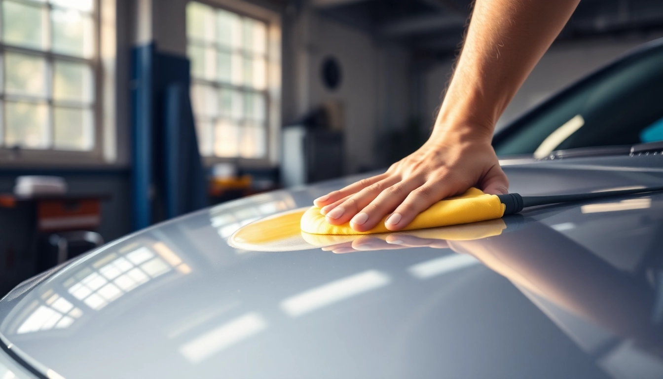 Learn how to protect car paint after washing with hand applying wax on a shiny car.