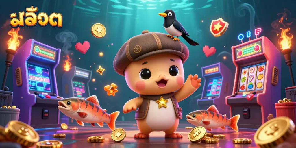 สล็อต: แสดงภาพการเล่นเกมสล็อตที่เต็มไปด้วยความสนุกและสีสัน