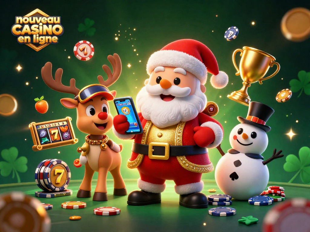 Découvrez le nouveau casino en ligne avec des animations de machines à sous, un Père Noël et ses amis cartoon.