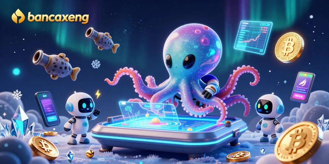 Bancaxeng players shooting fish for prizes at a cosmic game table with vibrant characters.