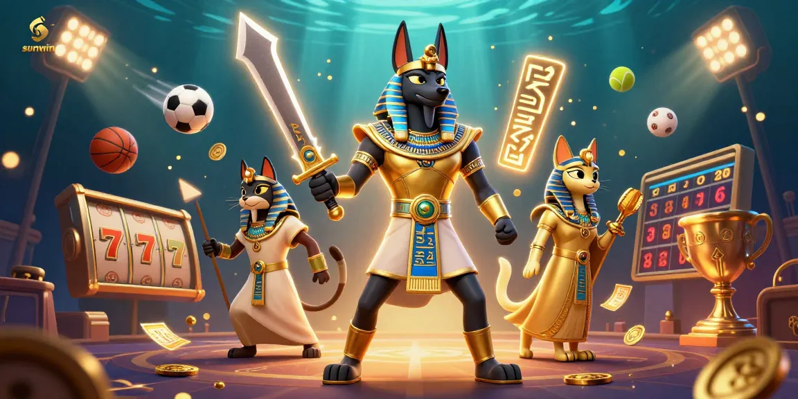 Win big at sunwin with Anubis and Bastet amidst dynamic casino elements and rich 3D visuals.
