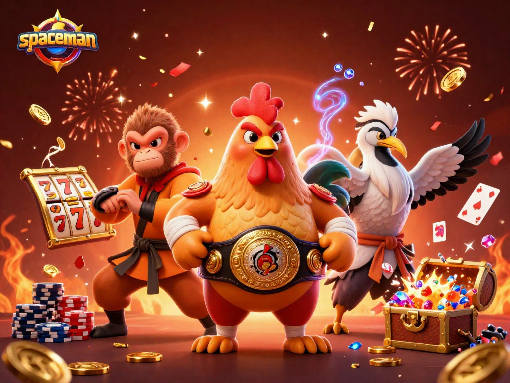 Join the spaceman adventure with exciting slot reels and vibrant casino elements.