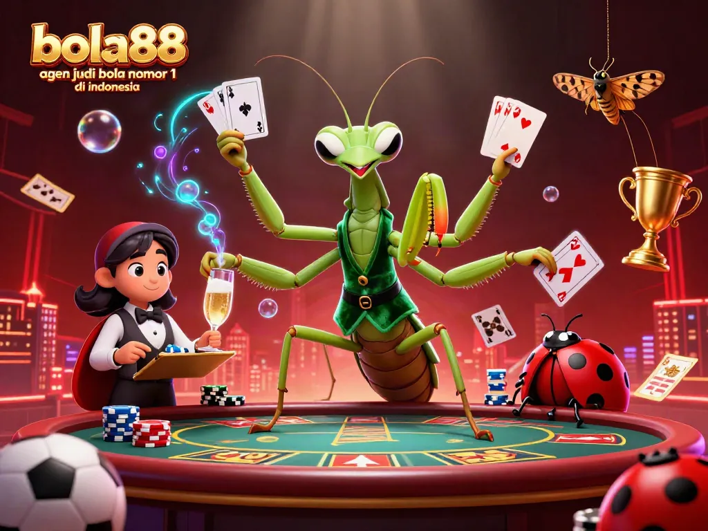 Bola88 agen judi bola nomor 1 di indonesia showcases an engaging sports gambling scene with dynamic characters and vibrant elements.