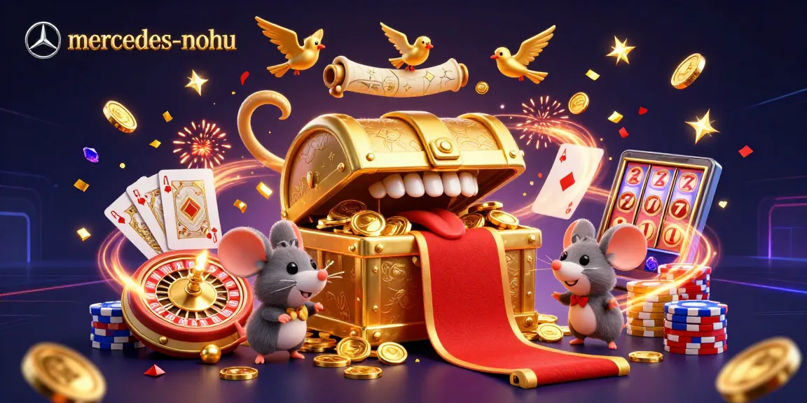 Experience thrilling wins with mercedes-nohu's captivating 3D casino illustration filled with vibrant game elements.