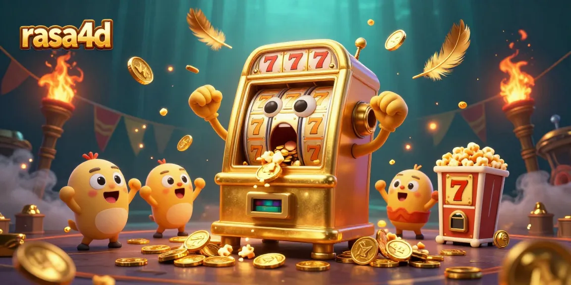 Bermain di kasino online rasa4d dengan mesin slot emas yang mengejutkan, mengeluarkan koin emas.