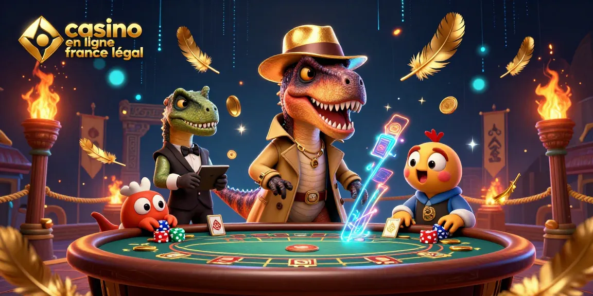 Les jeux captivants et stratégiques sur un casino en ligne France légal présenté par des personnages animés.
