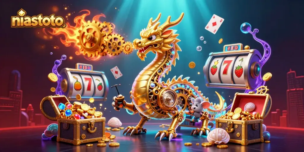 Experience winning with niastoto's golden dragon in an immersive online gaming scene.