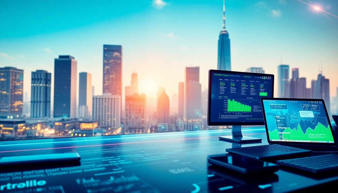 Visual depiction of internet history with iconic milestones and a futuristic skyline.
