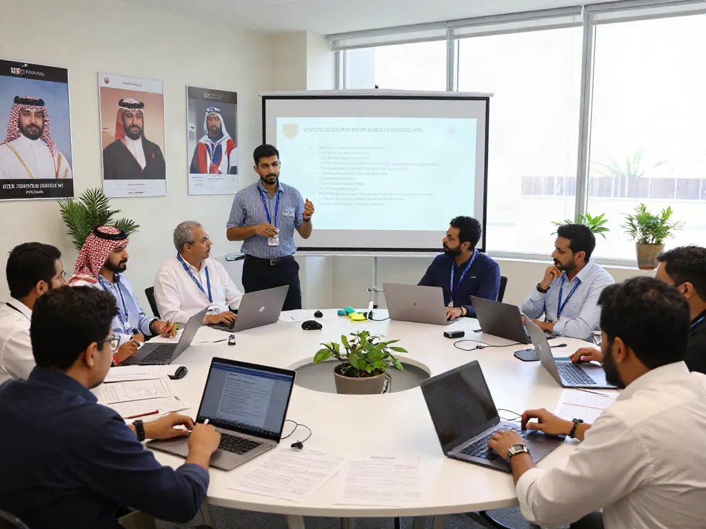 Training Institute Saudi Arabia hosting interactive HSE workshop with participants engaged in learning.