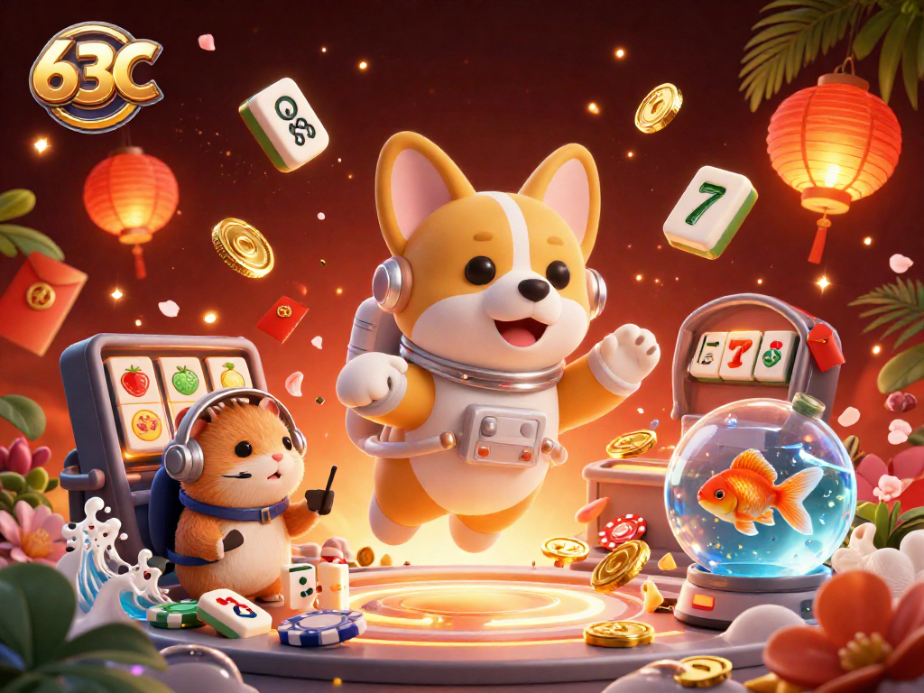 O cassino 63C traz um corgi astronauta e um hamster em uma cena emocionante.