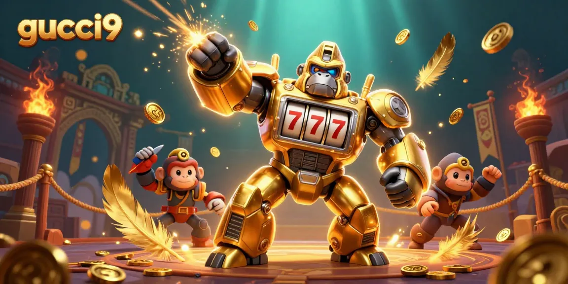 Experience the excitement of gucci9 with a vibrant 3D casino scene featuring dynamic characters and elements.