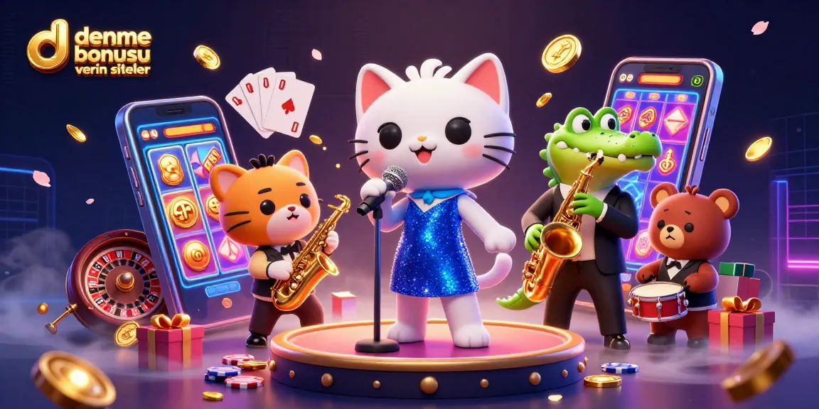 Experience excitement at deneme bonusu veren siteler with our vibrant casino-themed 3D illustration.