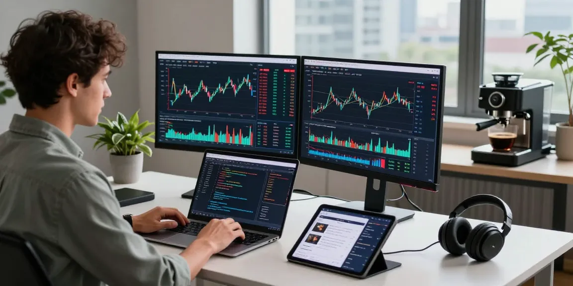 Dynamic workspace visualizing forex backtesting data with real-time graphs and analysis tools.