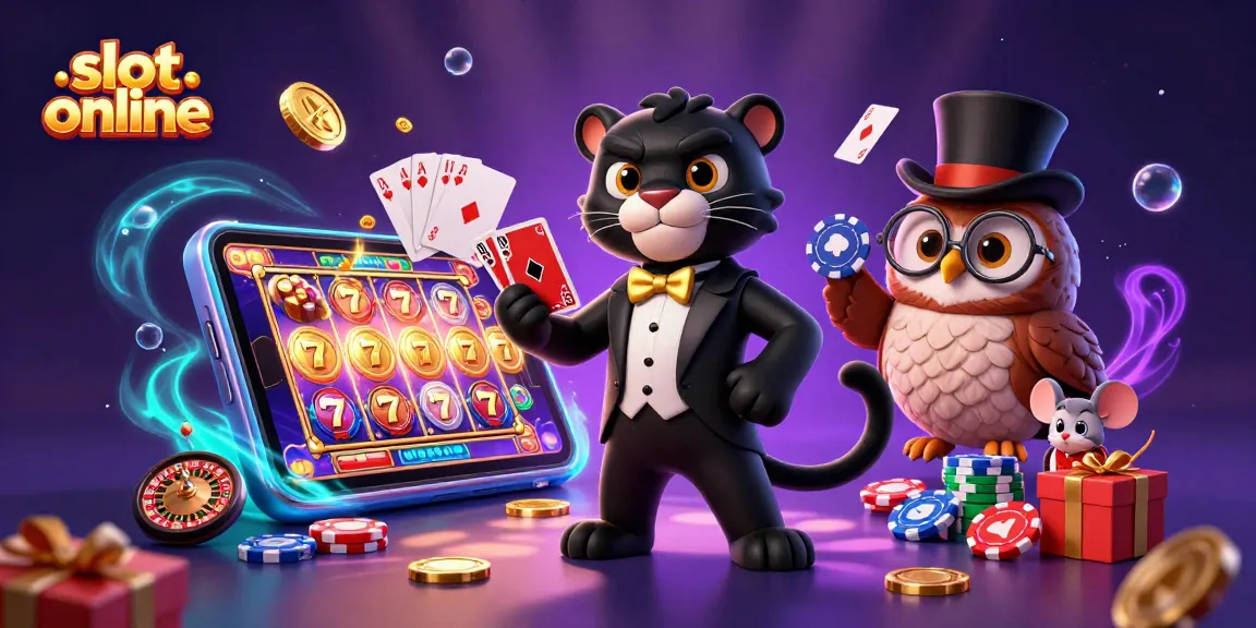 Experience exciting slot online gaming with vibrant characters in a dramatic casino scene.