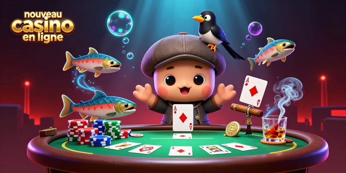 Découvrez un nouveau casino en ligne captivant avec des personnages amusants jouant au poker.