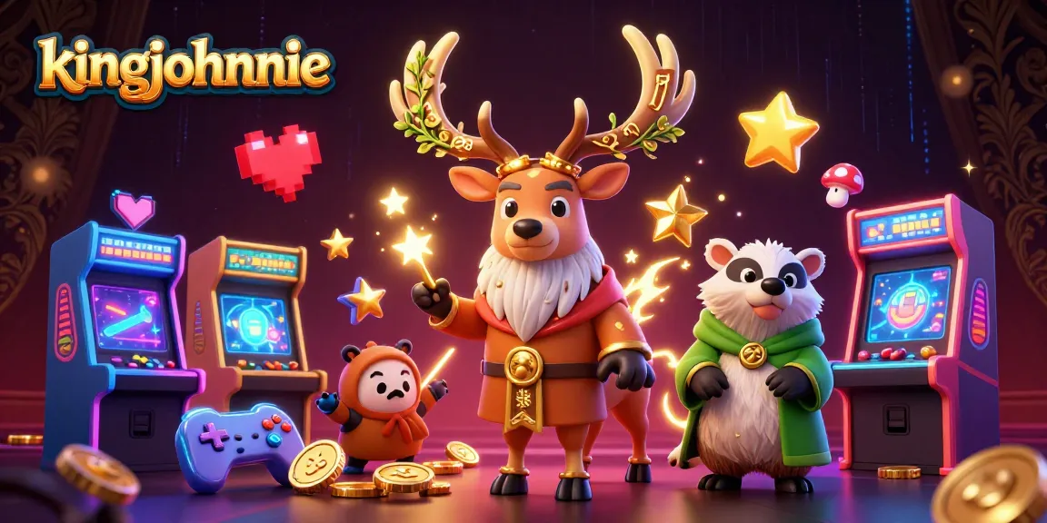 Experience thrilling gameplay at kingjohnnie with a vibrant 3D casino scene featuring enchanting characters and dynamic elements.