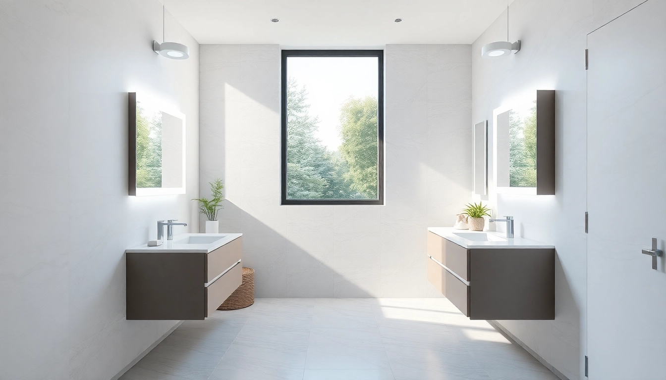 Erleben Sie badezimmer spiegelschränke beleuchtung in einem stilvollen modernen Badezimmer-Setup.