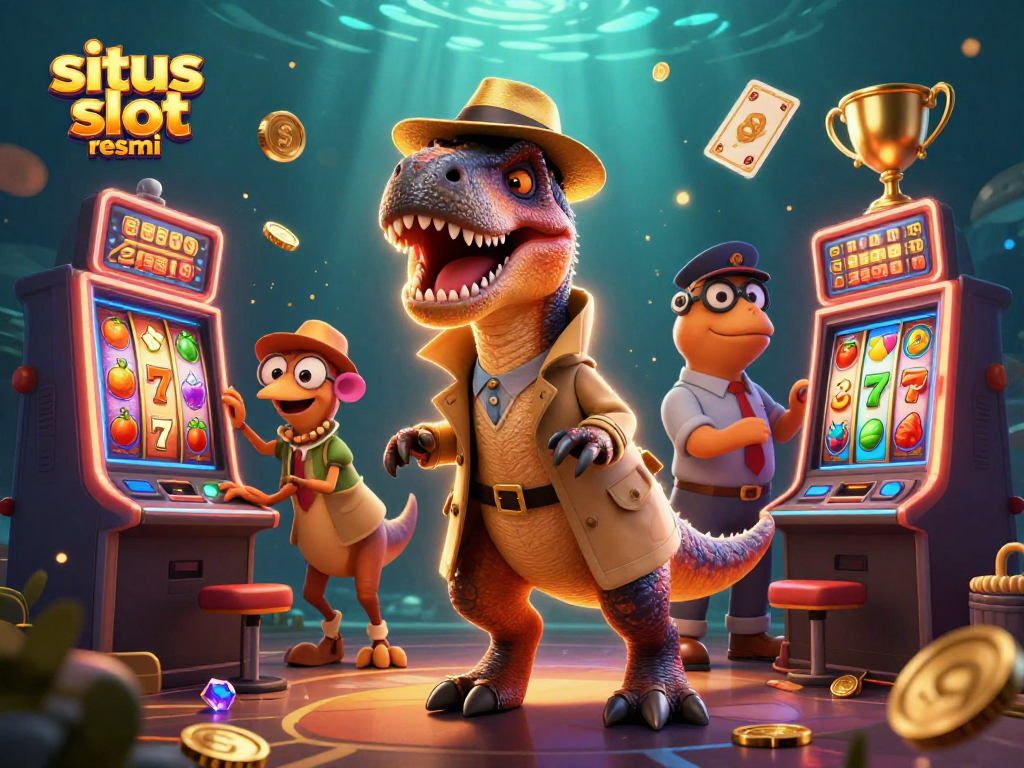 Win big at situs slot resmi with colorful slot machines and playful characters.