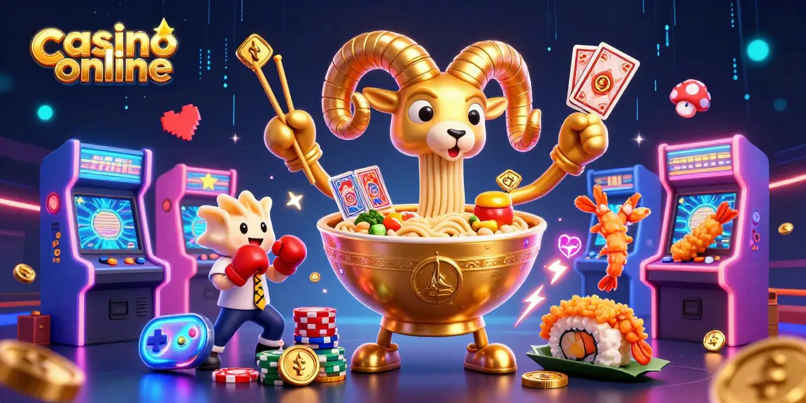Engage with casino online games featuring a giant ramen bowl dealer, sushi roll, and tempura cheerleaders.