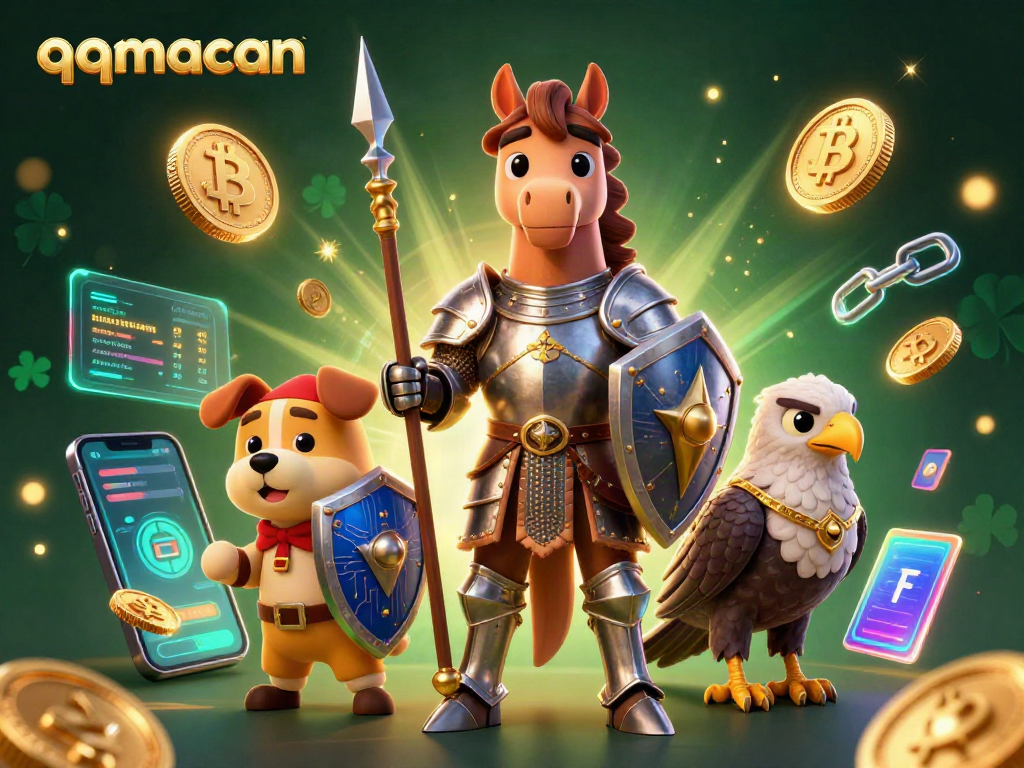Engage with exciting games at qqmacan, where a medieval knight and companions discover crypto rewards.