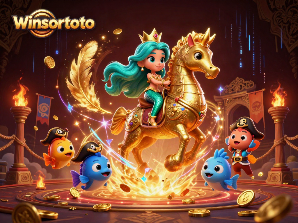 Menggandakan keseruan permainan winsortoto dalam ilustrasi 3D, dengan putri duyung dan kuda laut emas.