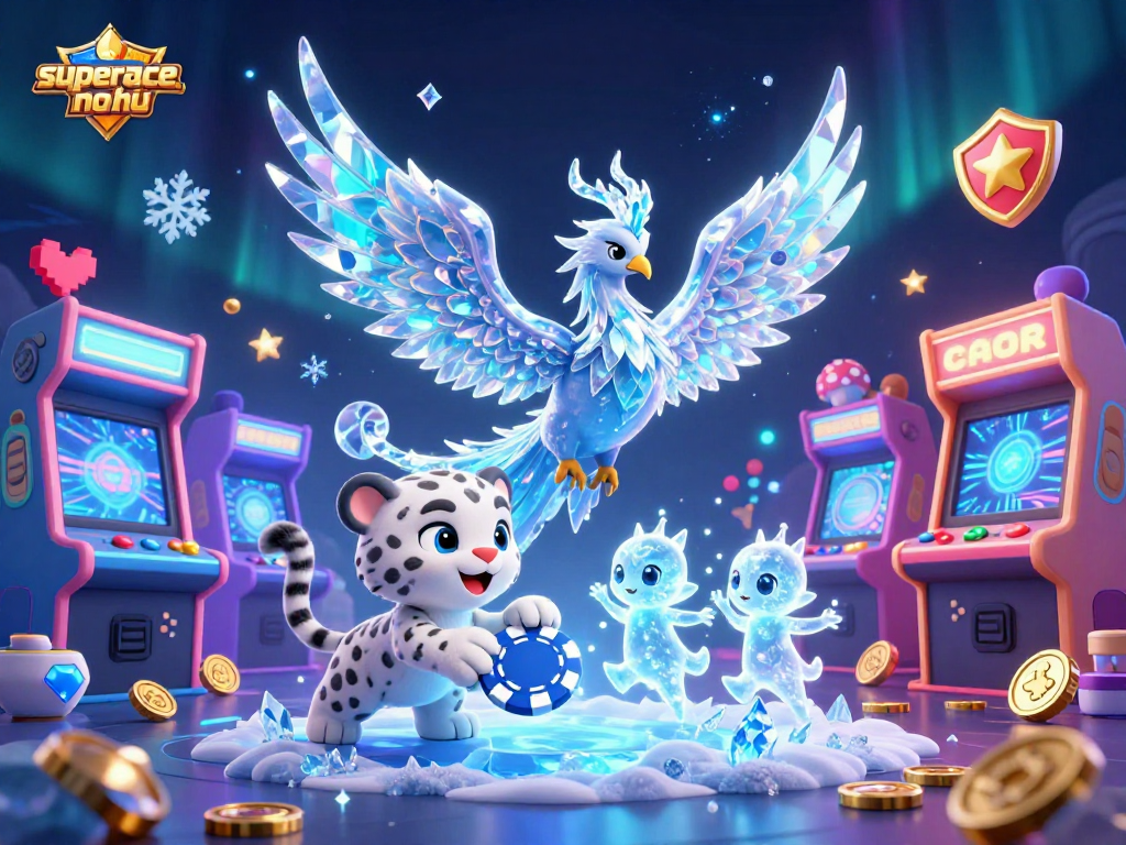 Activate excitement in superace-nohu as ice characters illuminate a vibrant casino scene.