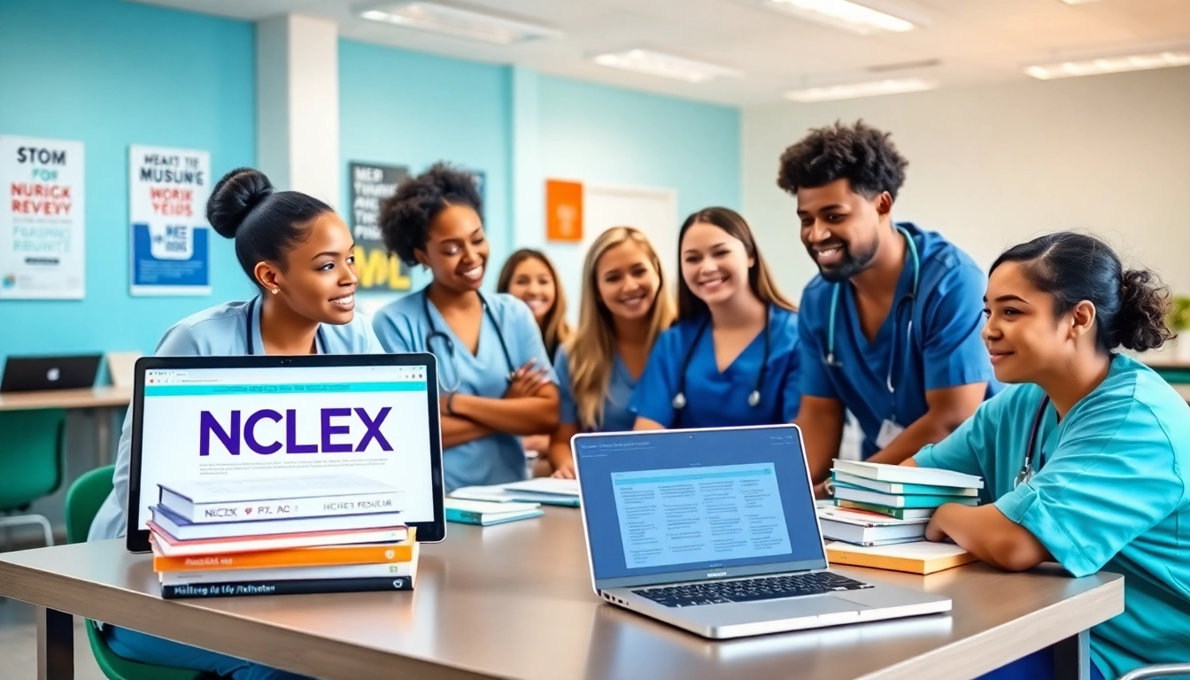 Engaged students in a Houston Trusted Nclex review center, actively preparing for the NCLEX exam.