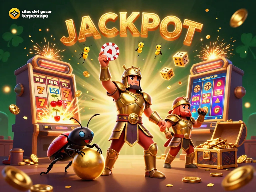 Join the excitement with situs slot gacor terpercaya as the hercules beetle celebrates victory!