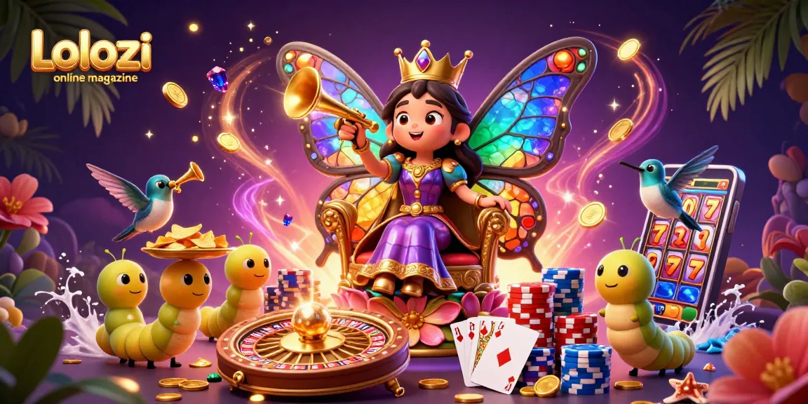 Lolozi online magazine showcases an enchanting casino scene alive with vibrant characters and gambling elements.