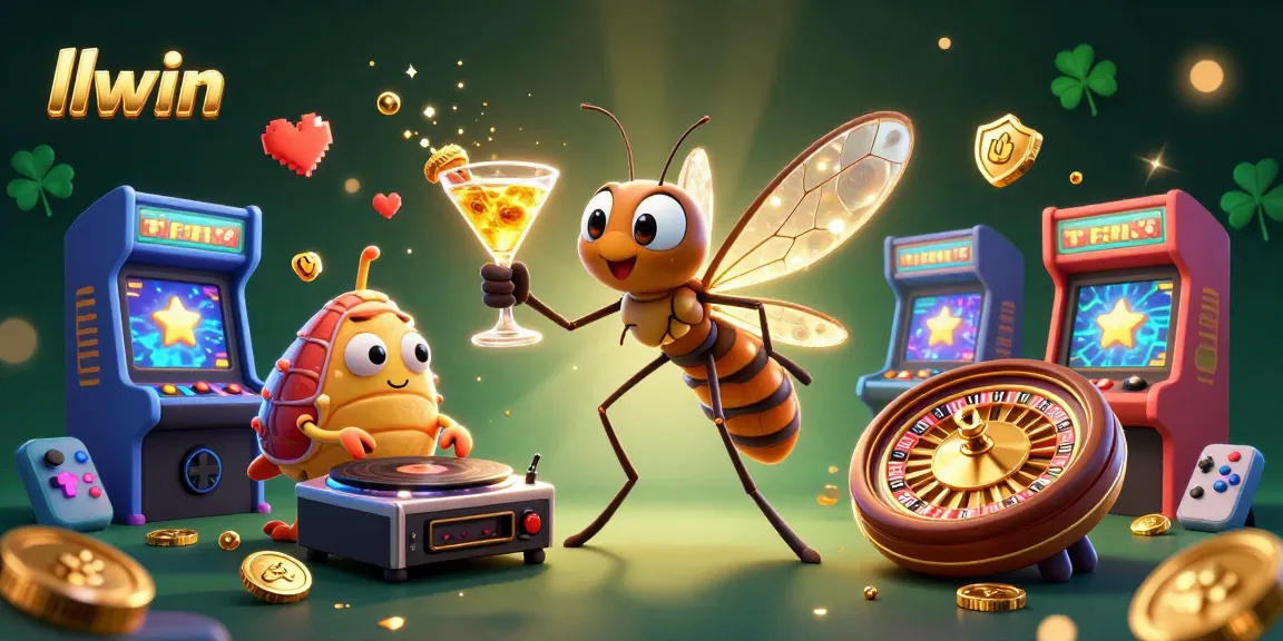 llwin showcases an energetic scene of a captivating casino with diverse gaming characters.