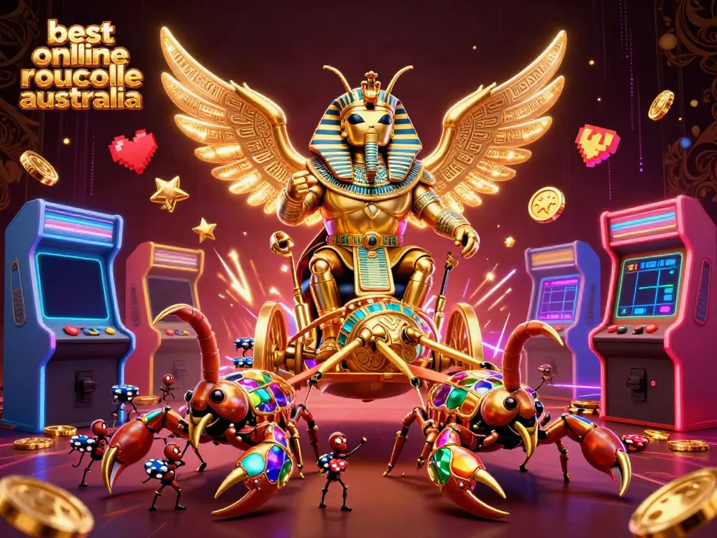 Experience the best online roulette Australia with vibrant 3D casino illustration featuring dynamic gaming elements.