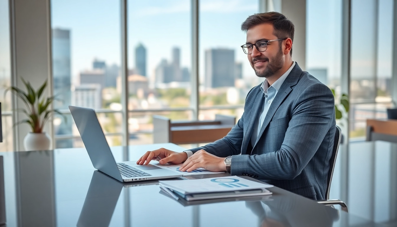 Showcase management consulting services sacramento with a consultant working in a bright office.