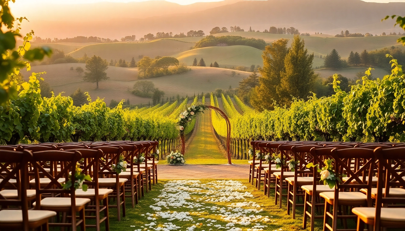 Celebrate at a stunning vineyard wedding venue near Sacramento with elegant outdoor setups and natural scenery.