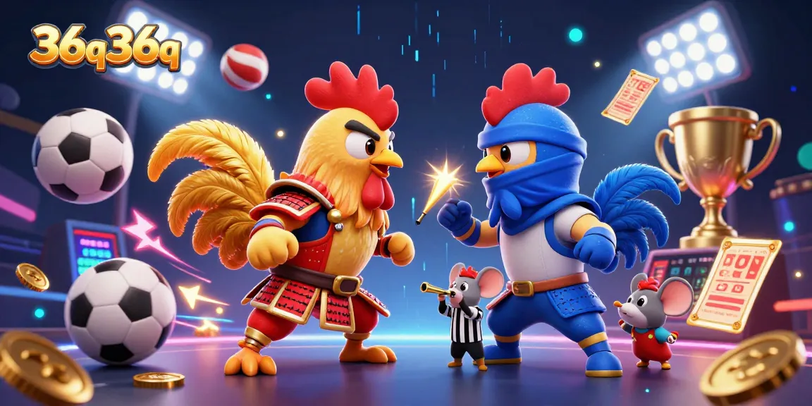Aposte com 36q36q em uma intensa batalha de galo animada entre lutadores em armaduras coloridas.