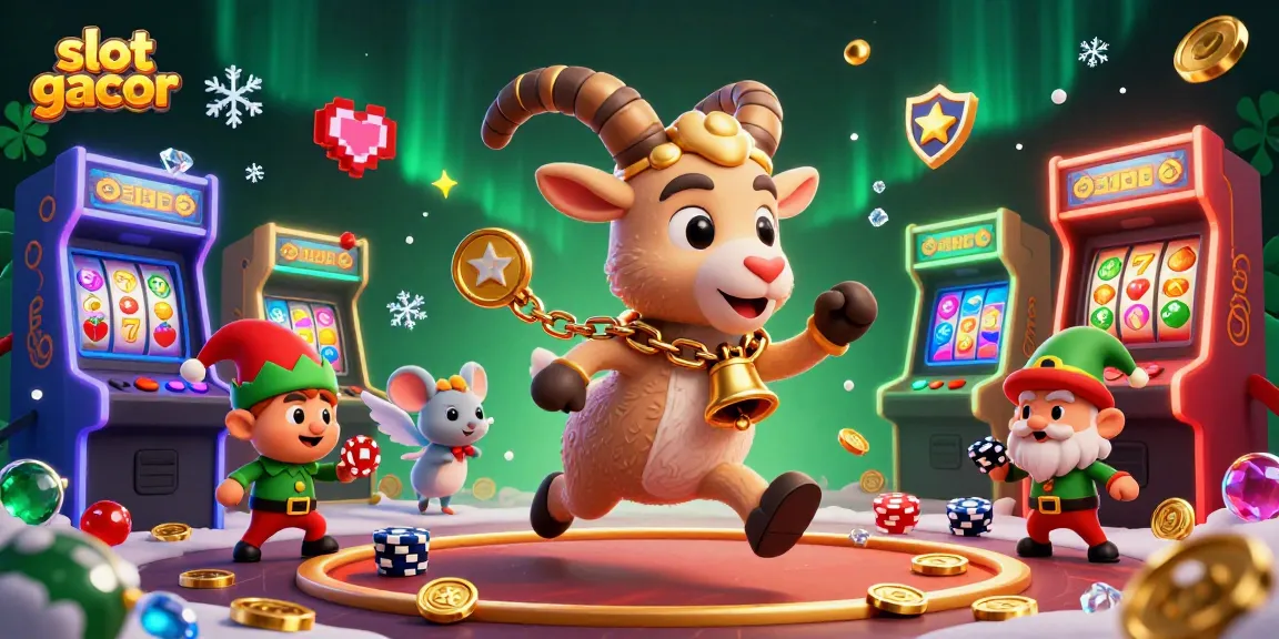 Experience the thrill of slot gacor with festive characters in a vibrant holiday-themed casino.