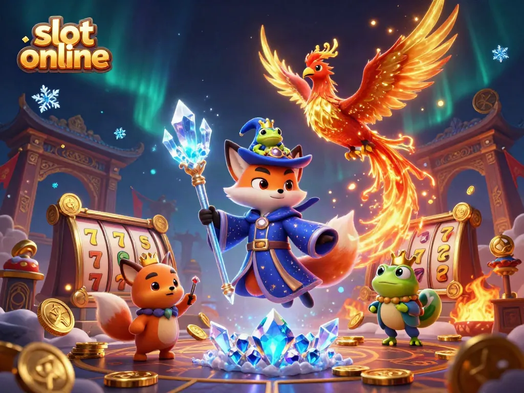 Engage with slot online gaming featuring mystical characters in a vibrant casino scene
